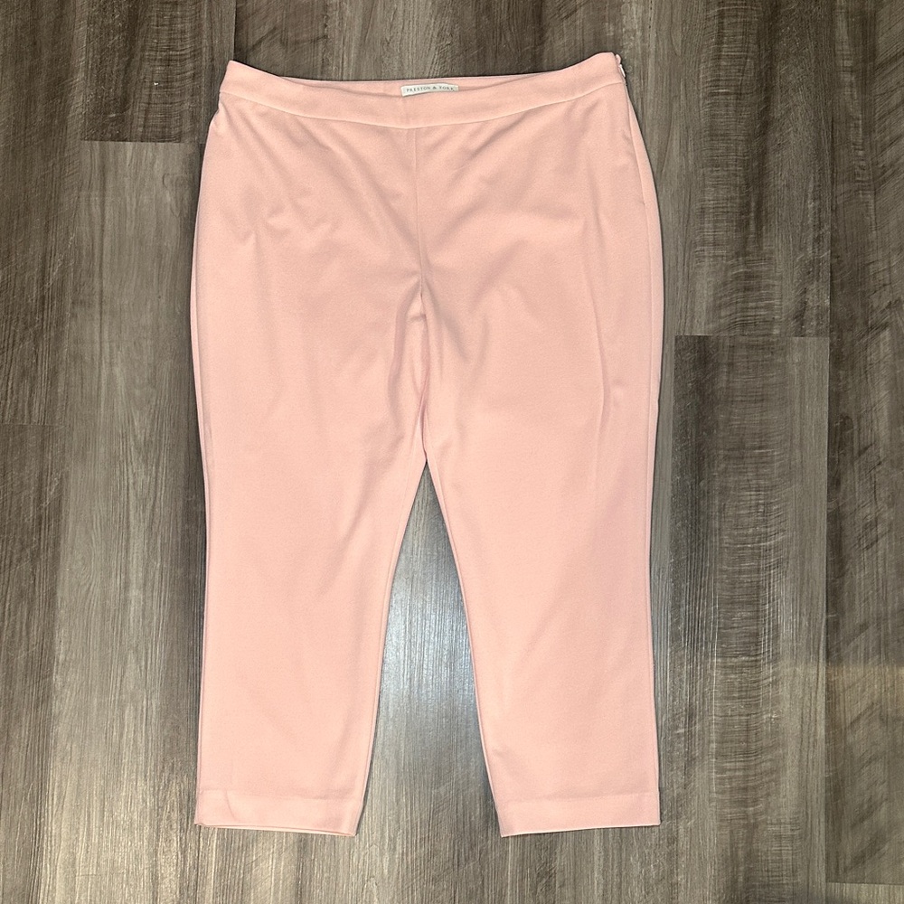 Preston & York Flat Front Pull On Cropped Trousers - 16